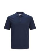 Jjeemil Knit Polo S/S Sn Tops Knitwear Short Sleeve Knitted Polos Navy...