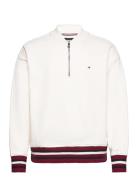 Bold Global Stripe Half Zip Tops Knitwear Half Zip Jumpers White Tommy...