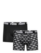 Puma Men Everyday Aop Print Boxer 2 Sport Boxers Black PUMA