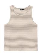 Nlfhinaja Crop Tank Top Tops T-shirts Sleeveless Beige LMTD