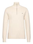 Milano Knit Cotton Half Zip Tops Knitwear Half Zip Jumpers Beige GANT