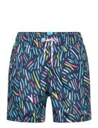 Boy's Beach Boxer Allover Sport Swimshorts Navy Arena