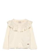 Cardigan Knit Tops Knitwear Cardigans Cream Minymo