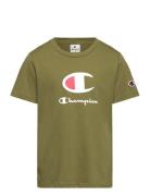 Crewneck T-Shirt Sport T-shirts Short-sleeved Khaki Green Champion