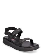 Emma Strap Sandal-Wb Flate Sandaler Black HUGO