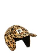 Leopard Fleece Cap Accessories Headwear Caps Brown Mini Rodini