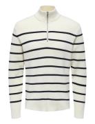 Onsphil Reg 12 Struc Half Zip Knit Noos Tops Knitwear Half Zip Jumpers...