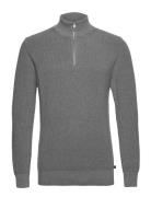 Mario Half Zip Tops Knitwear Half Zip Jumpers Grey Clean Cut Copenhage...