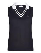 Delaware Sleeveless Polo Tops T-shirts & Tops Polos Navy Calvin Klein ...