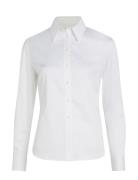 Cotton Shirt Slim Fit Tops Shirts Long-sleeved White Calvin Klein