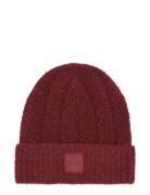 Modern Patch Chunky Beanie Accessories Headwear Beanies Burgundy Calvi...