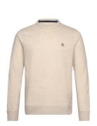 L/S Sticker Pete Fle Tops Knitwear Round Necks Cream Original Penguin