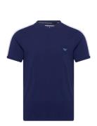 Men's Knit V Neck T-Shirt Tops T-shirts Short-sleeved Blue Emporio Arm...