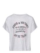 Short Sleeves Tee-Shirt Tops T-shirts Short-sleeved Grey Zadig & Volta...