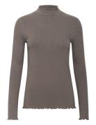 Kadrew Turtleneck T-Shirt Tops T-shirts & Tops Long-sleeved Brown Kaff...