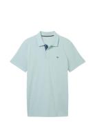 Basic Polo With Contrast Tops Polos Short-sleeved Blue Tom Tailor