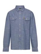 Chambray Shirt Tops Shirts Long-sleeved Shirts Blue Lyle & Scott