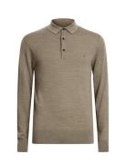 Mode Merino Ls Polo Tops Polos Long-sleeved Beige AllSaints