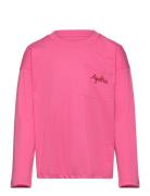 Agatha Emb Ls Tee Tops T-shirts Long-sleeved T-shirts Pink Mini Rodini