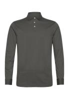 Pima Cotton Polo Ls Tops Polos Long-sleeved Green Hackett London