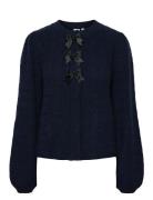 Yasbonsa Ls Knit Cardigan S. Tops Knitwear Cardigans Navy YAS