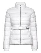 Tjw Branded Belt Down Jacket Fôret Jakke White Tommy Jeans