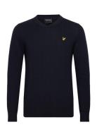 Cotton Merino V Neck Jumper Tops Knitwear V-necks Navy Lyle & Scott