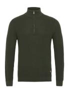 Bhcodford Halfzip Knit Noos Tops Knitwear Half Zip Jumpers Khaki Green...