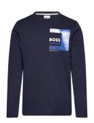 Long Sleeve T-Shirt Tops T-shirts Long-sleeved T-shirts Navy BOSS