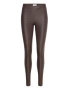 Objbelle Mw Coated Leggings Bottoms Trousers Leather Leggings-Bukser B...