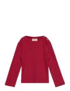 T-Shirt L/S Modal Tops T-shirts Long-sleeved T-shirts Red Petit Piao