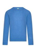 Lambswool Crew Tops Knitwear Pullovers Blue FUB