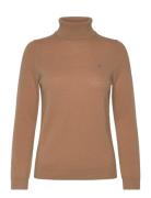 Extrafine Lambswool Blend Rollneck Tops Knitwear Turtleneck Brown GANT