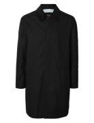 Slhwalter Waxed Cotton Coat Tynn Kåpe Black Selected Homme