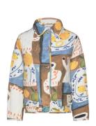 Abstract Team Time Printed Quilted Jacket Vattert Jakke Multi/patterne...