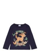 Tshirt Tops T-shirts Long-sleeved T-shirts Navy Bambi