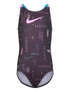 Nike G Spiderback P Print Badedrakt Badetøy Black NIKE SWIM