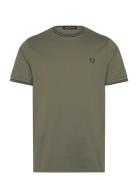 Twin Tipped T-Shirt Designers T-shirts Short-sleeved Green Fred Perry