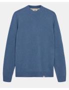 Akrico Lambswool Knit Tops Knitwear Round Necks Blue Anerkjendt