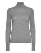 Relena Highneck Knit Tops Knitwear Turtleneck Grey MOS MOSH