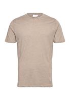 Basic Tee S/S In Melange Tops T-shirts Short-sleeved Beige Lindbergh