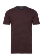 Stripe Tee Tops T-shirts Short-sleeved Burgundy Lindbergh