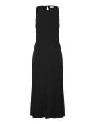 Midi-Dress With Draped Detail Knelang Kjole Black Mango