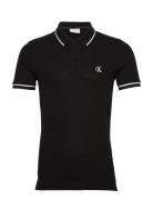 Tipping Polo Tops Polos Short-sleeved Black Calvin Klein Jeans