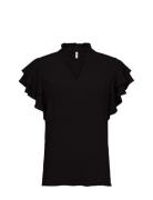 Sc-Radia Tops Blouses Short-sleeved Black Soyaconcept