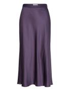 Hana Satin Silk Skirt Designers Knee-length & Midi Purple Ahlvar Galle...