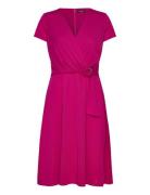 Str Matte Jersey-Dress Kort Kjole Pink Lauren Ralph Lauren