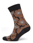 Kirmailla Unikko Lingerie Socks Regular Socks Brown Marimekko