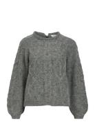 Objsmilla Knit Re L/S Pullover Cc1 Aw Tops Knitwear Jumpers Grey Objec...