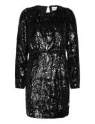 Slfari-Colyn Ls Short Sequins Dress B Kort Kjole Black Selected Femme